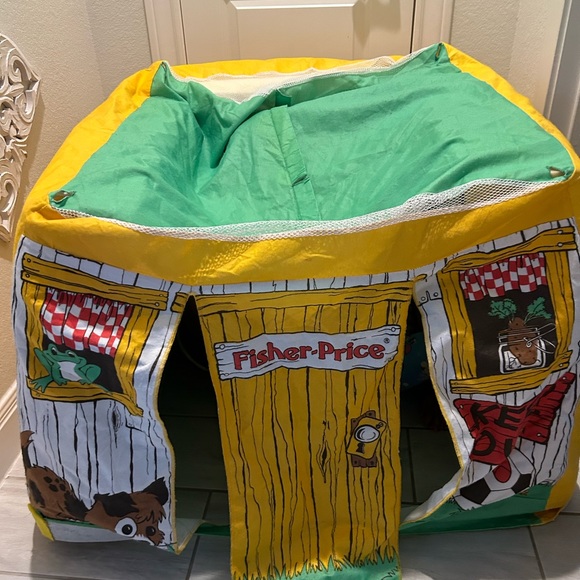 FisherPrice Toys Vintage Fisher Price Pop Up Playhouse Tent 987 52 Frame 4 House Peak Fort